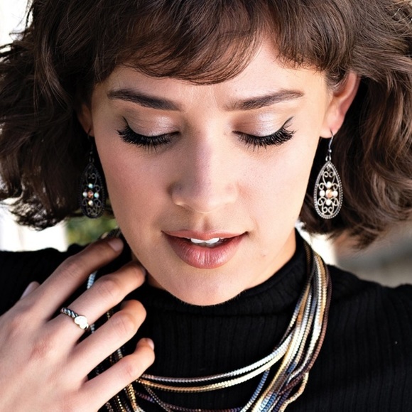 Park Lane Encore Earrings 🆕 Hematite Aurora Borealis - Picture 4 of 13